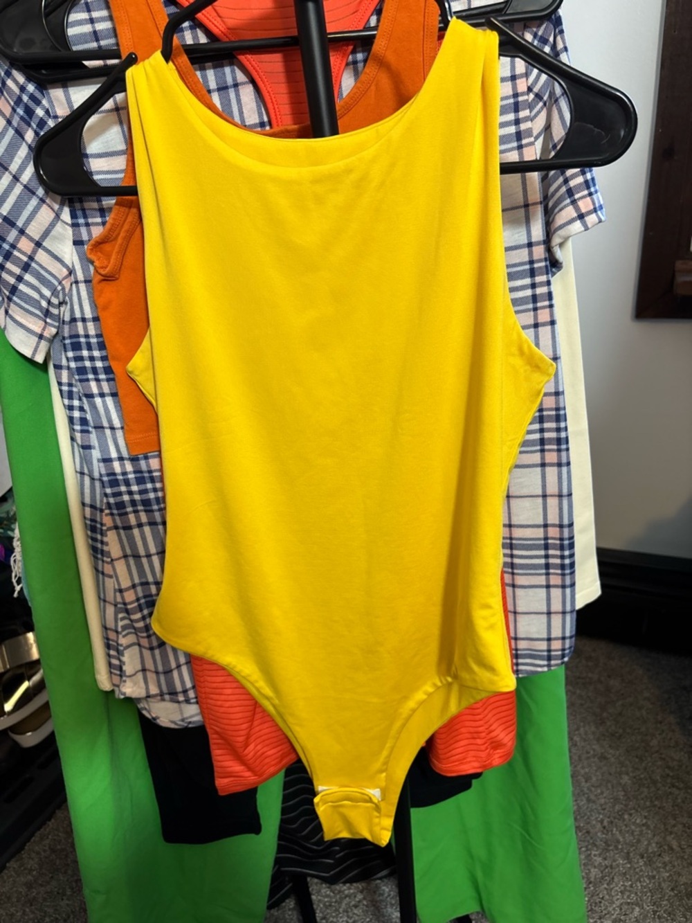 Amazon Essentials Yellow Women's Tank Bodysuit